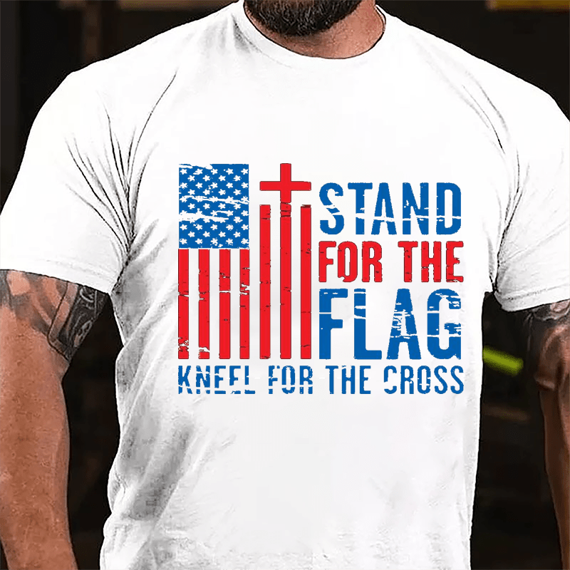 Stand For The Flag Kneel For The Cross Cotton T-shirt