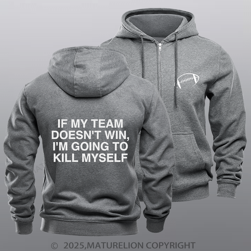 Maturelion Super Bowl Hoodie Funny Super Bowl Meme Zipper Hoodie