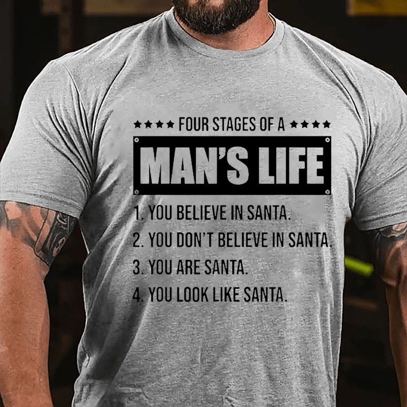 Four Stages Of A Man's Life Humorous Cotton T-shirt