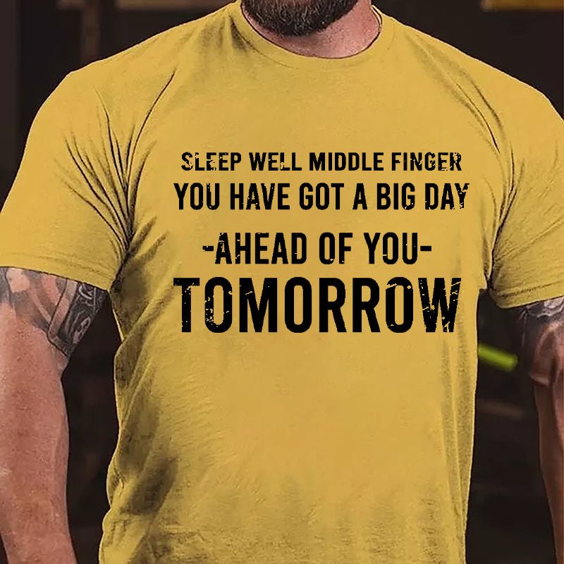 Sleep Well Middle Finger You Have Got A Big Day Ahead Of You Tomorrow Cotton T-shirt