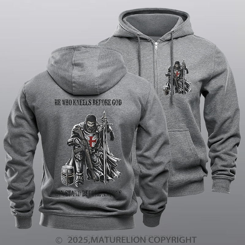 Maturelion Men's Hoodie He Who Kneels Before God Zipper Hoodie