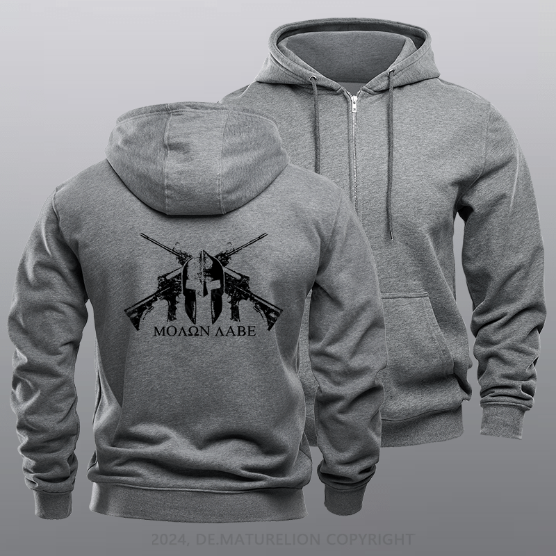 Maturelion Men's Hoodie Come and Take Them! Zipper Hoodie