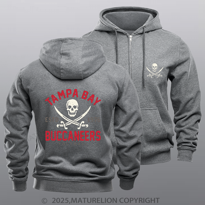 Maturelion Super Bowl Hoodie Retro Tampa Bay Buccaneers by Buck Zipper Hoodie