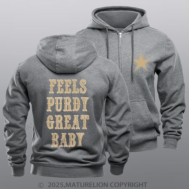 Maturelion Super Bowl Hoodie Feels Purdy Great Baby Essential Zipper Hoodie