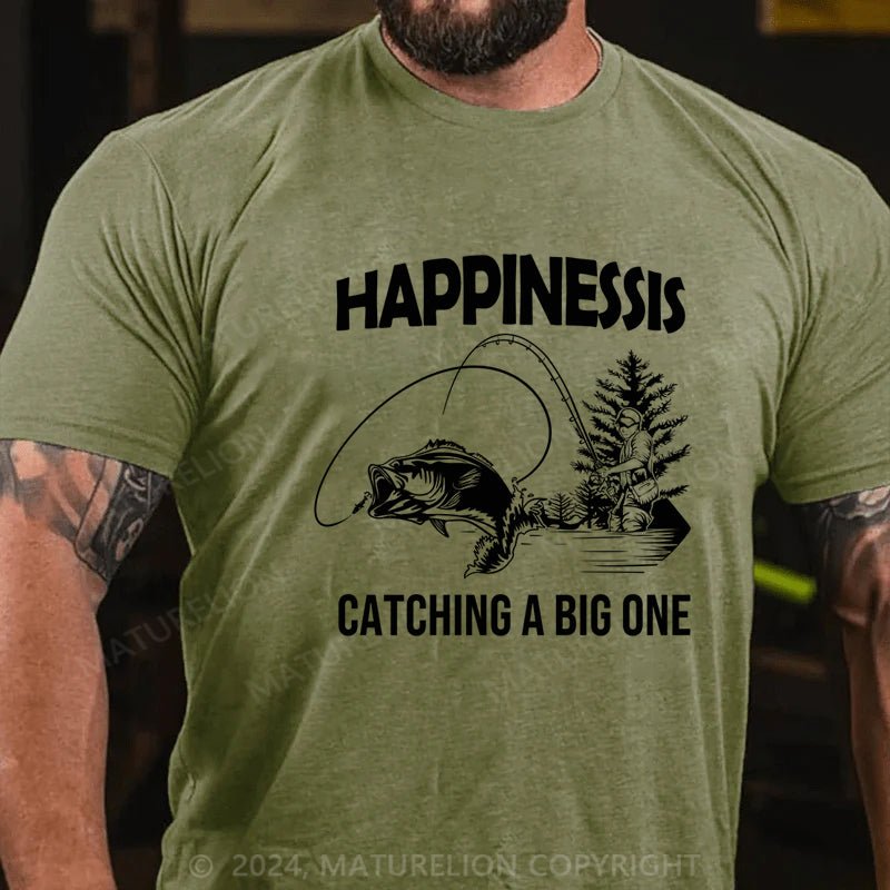 Maturelion Fishing Funny Happy Angler Fishermens Mens Graphic T-Shirt