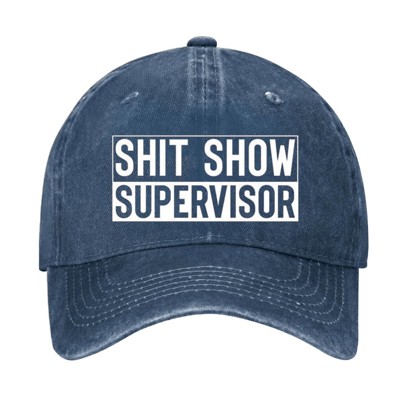 Shit Show Supervisor Funny Text Letters Adjustable Cap