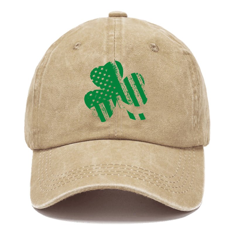 USA Flag Shamrock Print St. Patrick's Day Cap