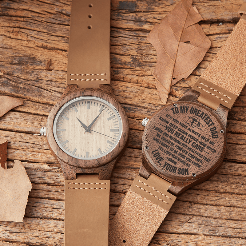 Maturelion Mens Personalized Engraved Wooden Watches