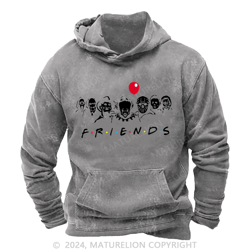 Maturelion Men's Hoodie Halloween Horror Friends Hoodie