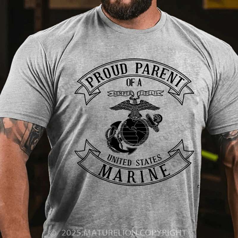 Maturelion Men's T-shirt USMC Proud Mom & Dad T-shirt