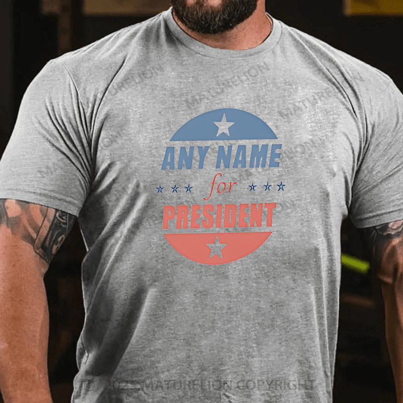 Maturelion Men¡®s T-shirt Personalized Name President T-Shirt  Cotton T-shirt