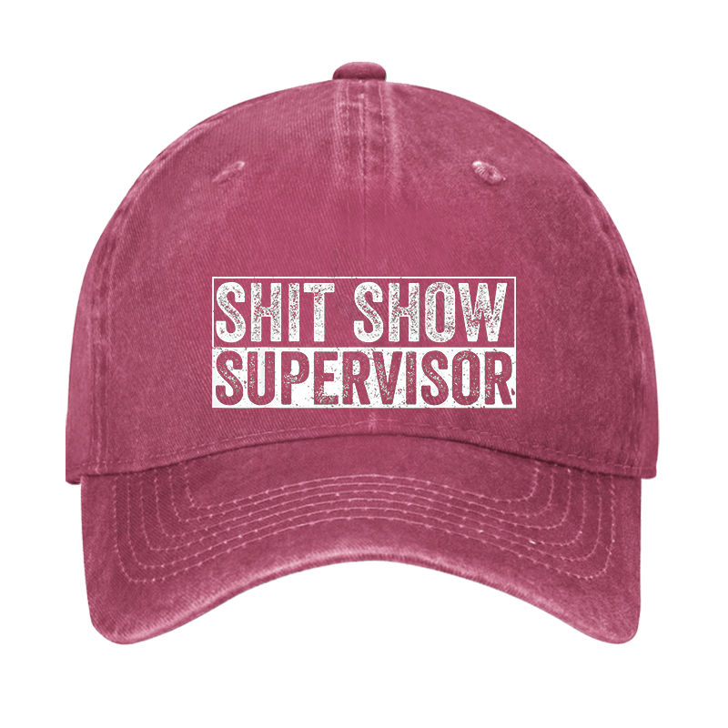 Shit Show Supervisor Funny Text Letters Adjustable Cap