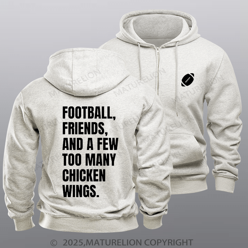 Maturelion Super Bowl Hoodie Super Bowl 2024 Humorous Sayings Zipper Hoodie