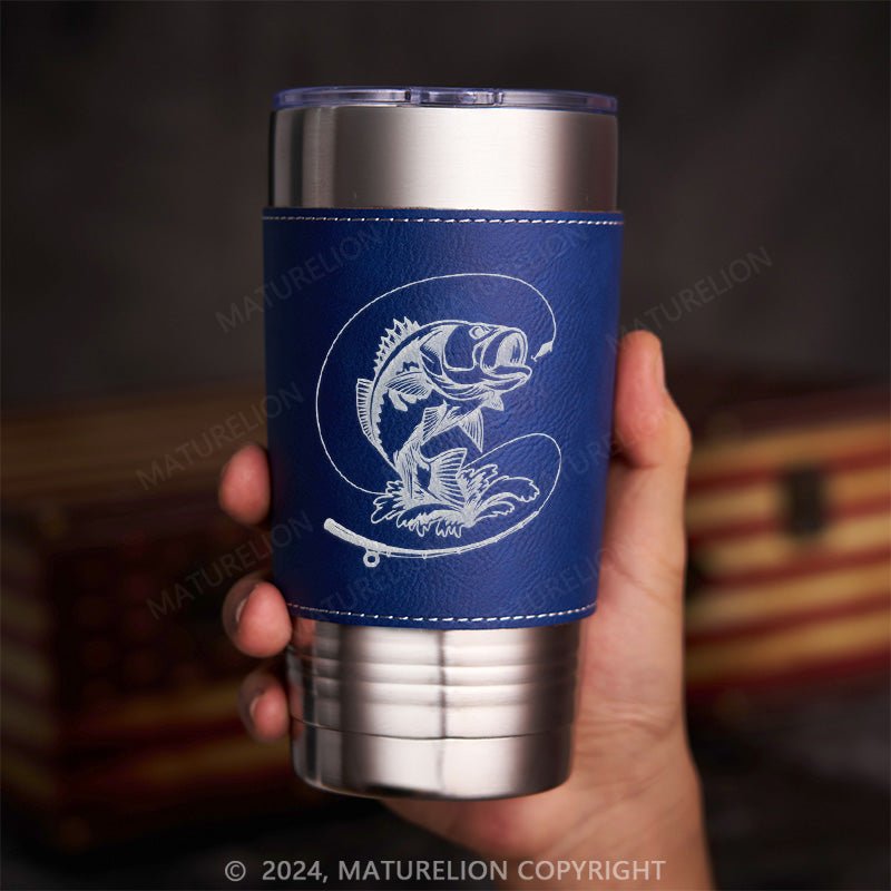 Maturelion Gone Fishing Leatherette Tumbler