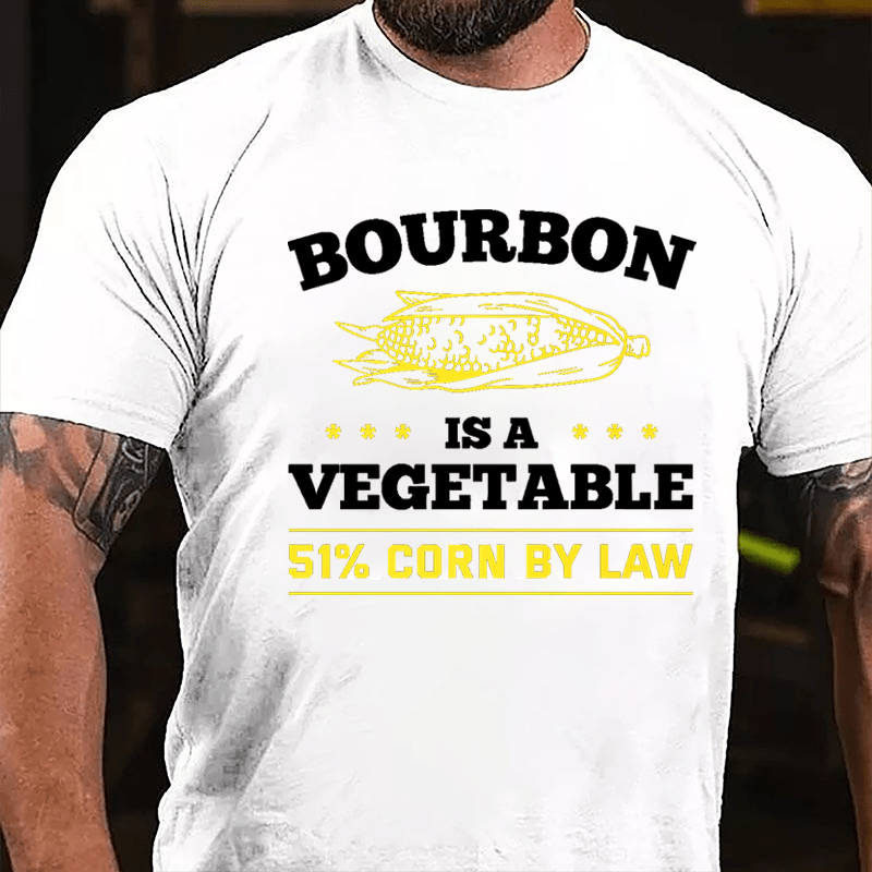 Bourbon Is A Vegetable 51% Corn By Law Men's Cotton T-shirt