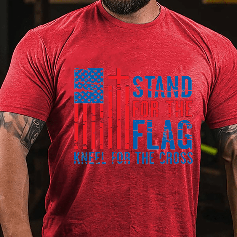 Stand For The Flag Kneel For The Cross Cotton T-shirt