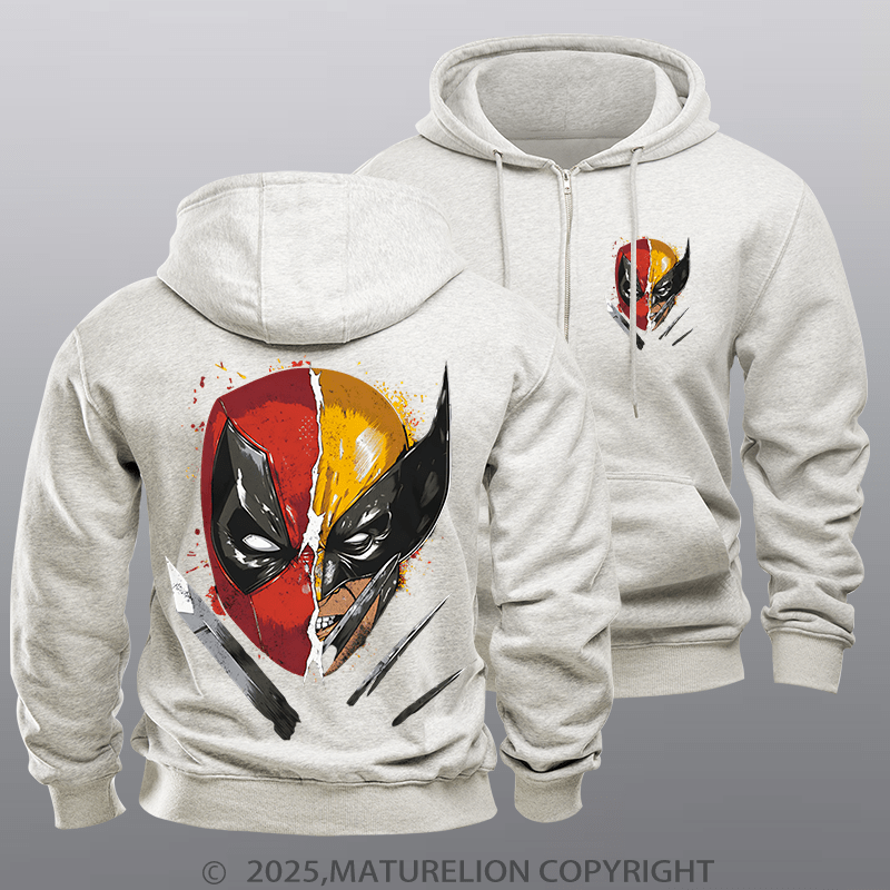 Maturelion Men's Hoodie Men's Hoodie Mercenary and Mutant Zipper Hoodie