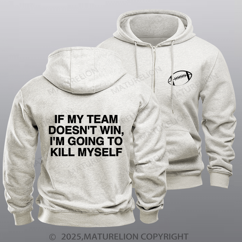 Maturelion Super Bowl Hoodie Funny Super Bowl Meme Zipper Hoodie