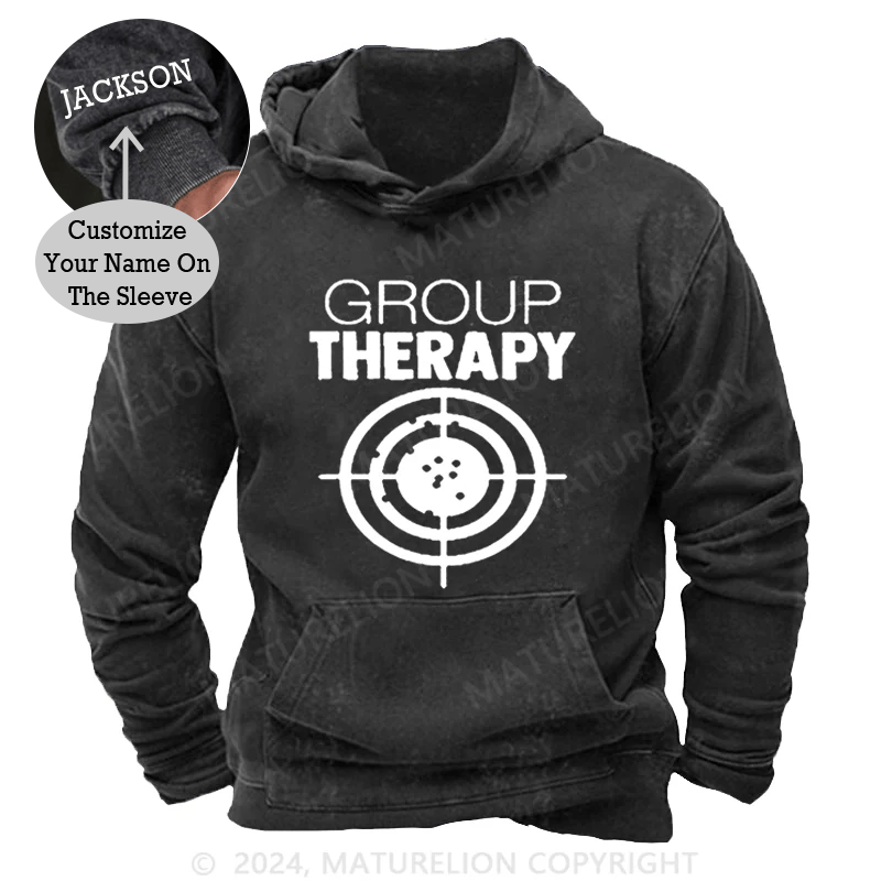 Maturelion Group Therapy Target Practice Shooting DTG Printing Washed Custom Hoodie