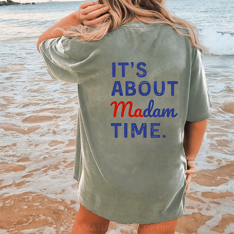 Maturelion Won's T-shirts Madam President 2024 Election T-Shirt  Washed T-Shirt