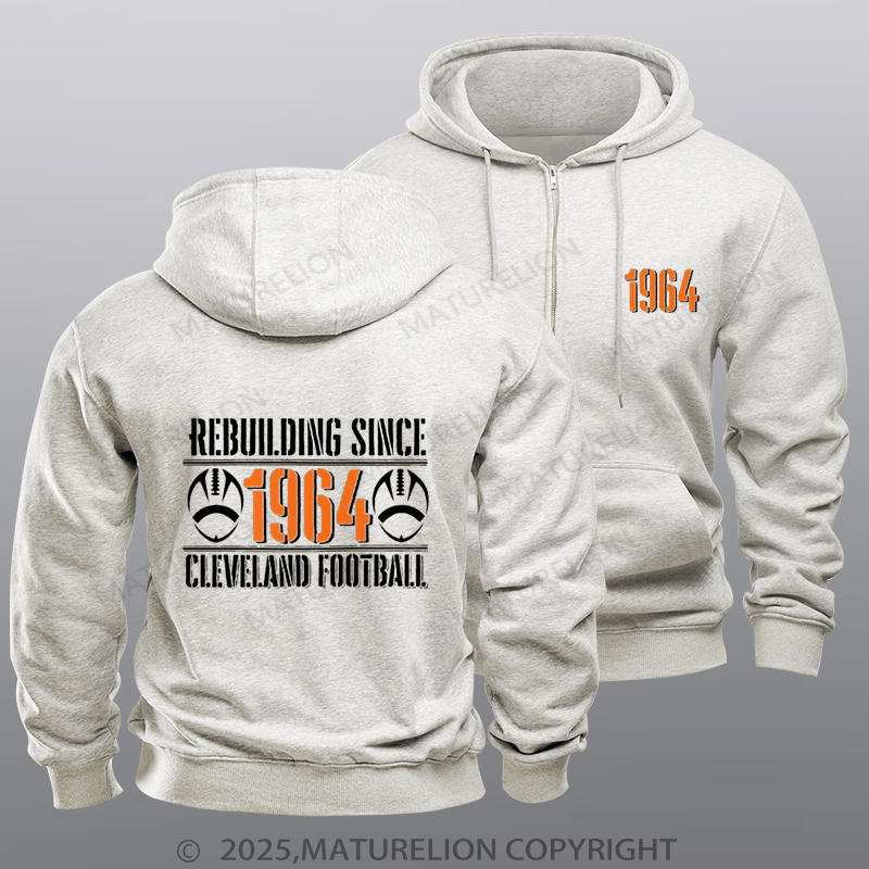 Maturelion Super Bowl Hoodie Funny Cleveland Football Zipper Hoodie