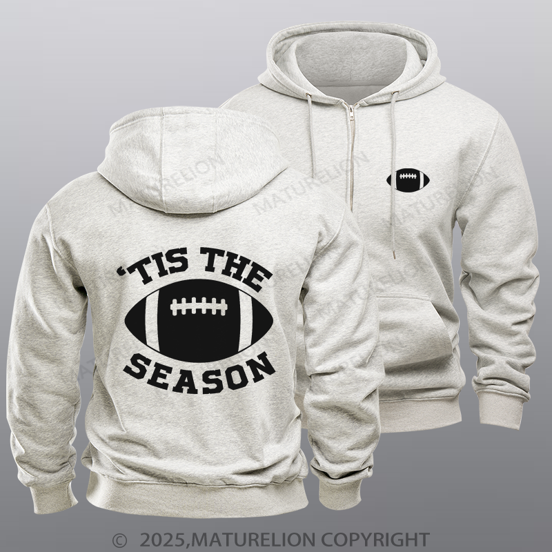 Maturelion Super Bowl Hoodie Tis The Season Zipper Hoodie