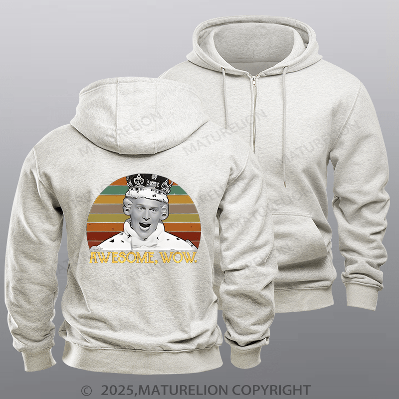 Maturelion  Men's Hoodie Awesome Wow King George III Hamilton Hoodie  Zipper Hoodie