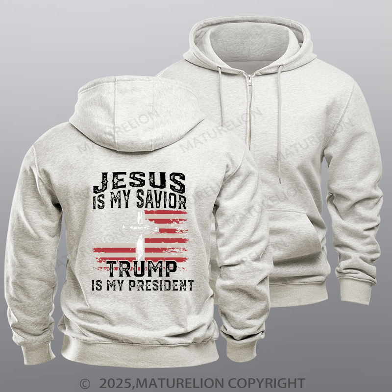 Maturelion  Men's Hoodie  Trump 2024 Hoodie  Zipper Hoodie