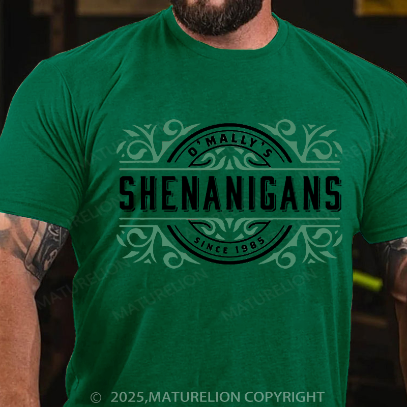 Maturelion St Patrick's T-shirt Men's Personalized Irish Shirt Family Name Custom Shenanigans Shirt