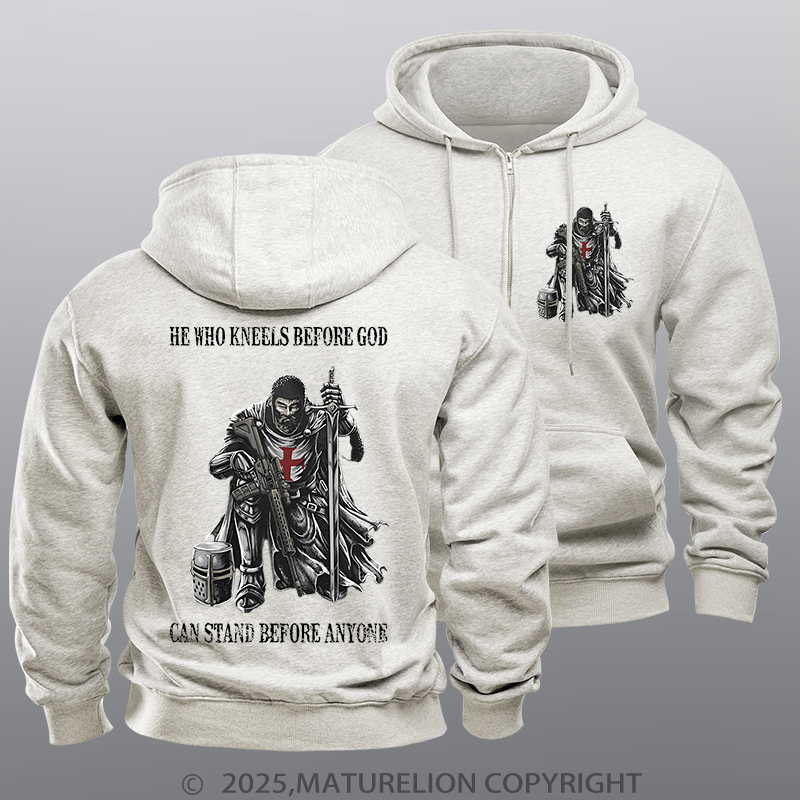 Maturelion Men's Hoodie He Who Kneels Before God Zipper Hoodie