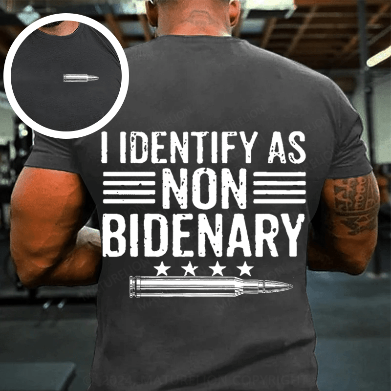 Maturelion Men's T-shirt I Identify As Non Bidenary Cotton T-shirt