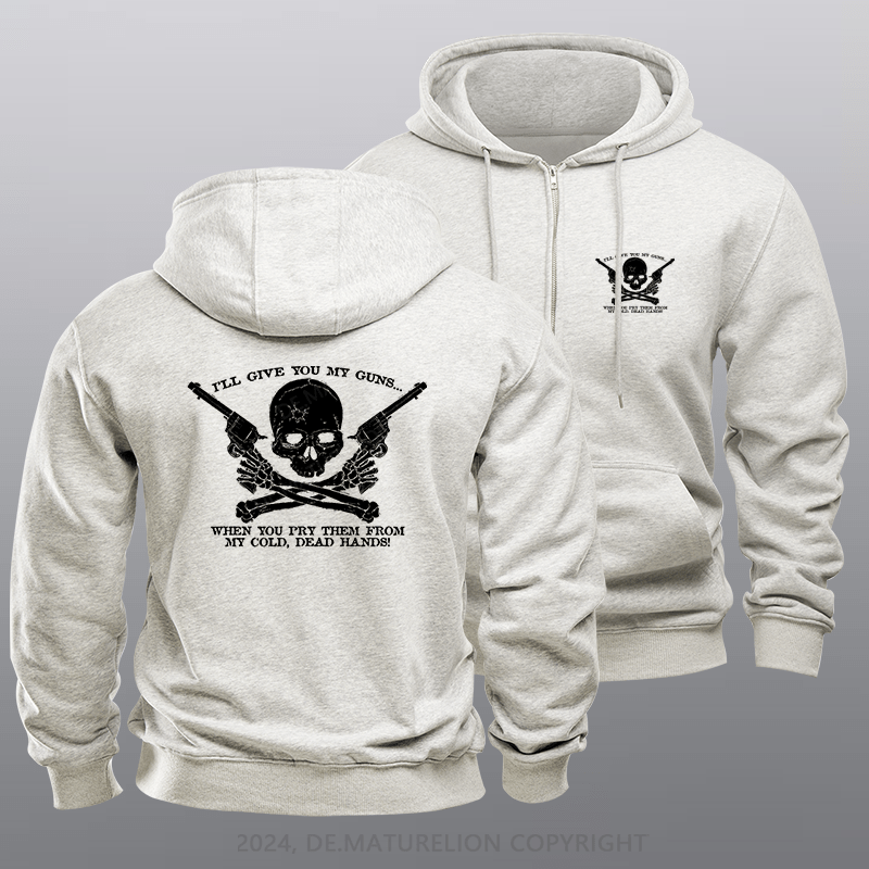 Maturelion Men's Hoodie COLD DEAD HANDS Zipper Hoodie