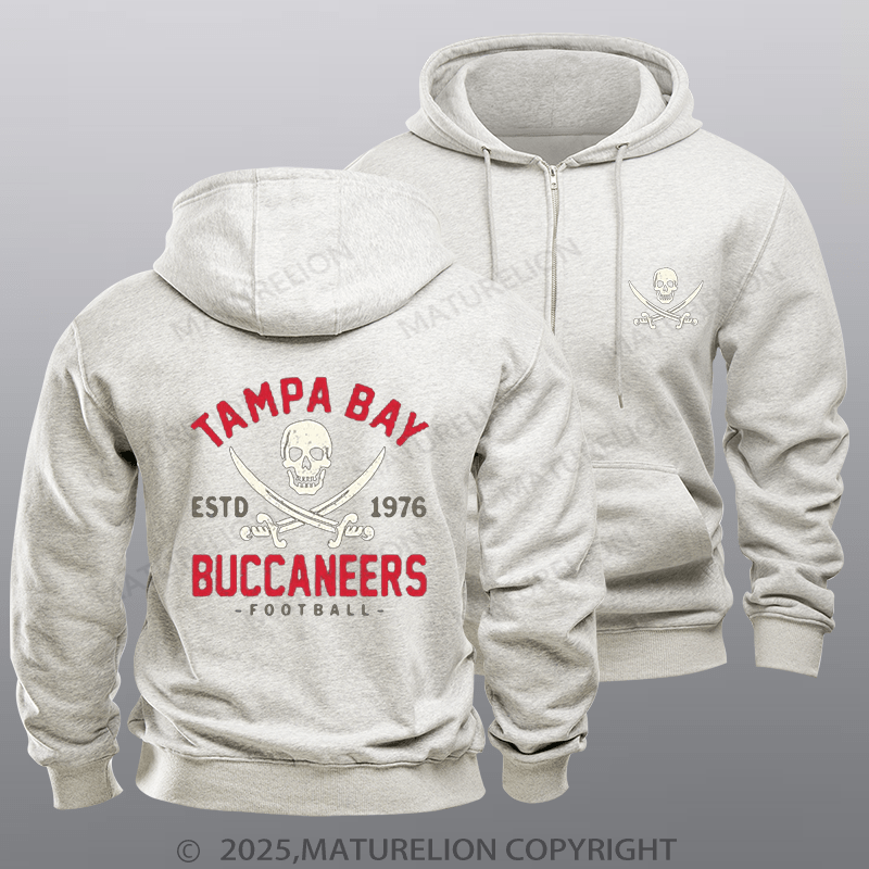 Maturelion Super Bowl Hoodie Retro Tampa Bay Buccaneers by Buck Zipper Hoodie