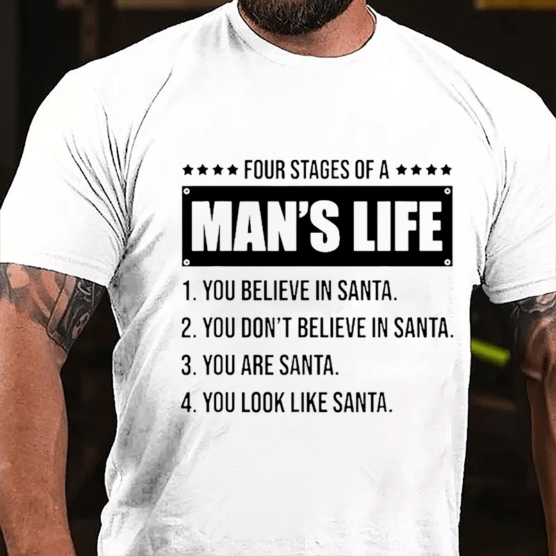 Four Stages Of A Man's Life Humorous Cotton T-shirt