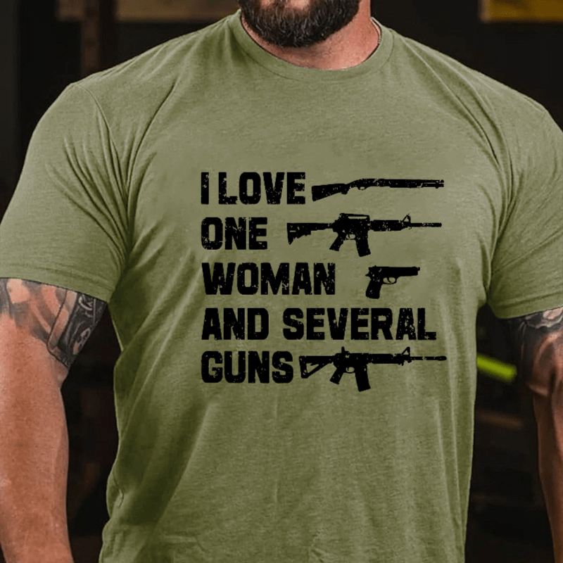 I Love One Woman & Several Guns Cotton T-shirt