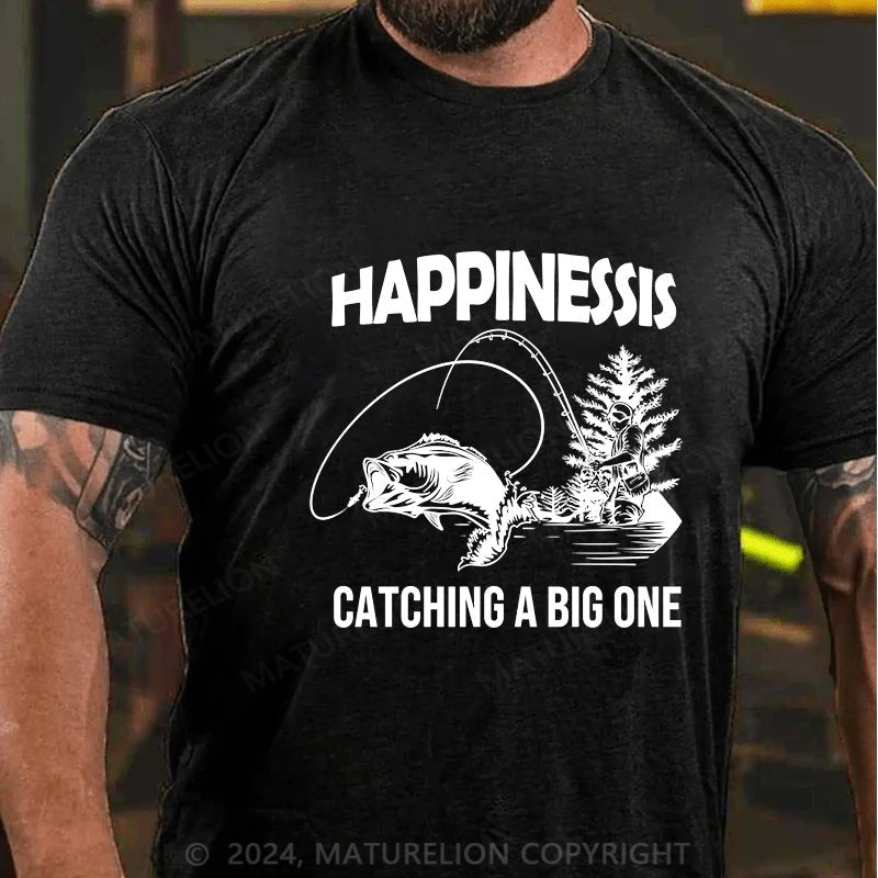 Maturelion Fishing Funny Happy Angler Fishermens Mens Graphic T-Shirt