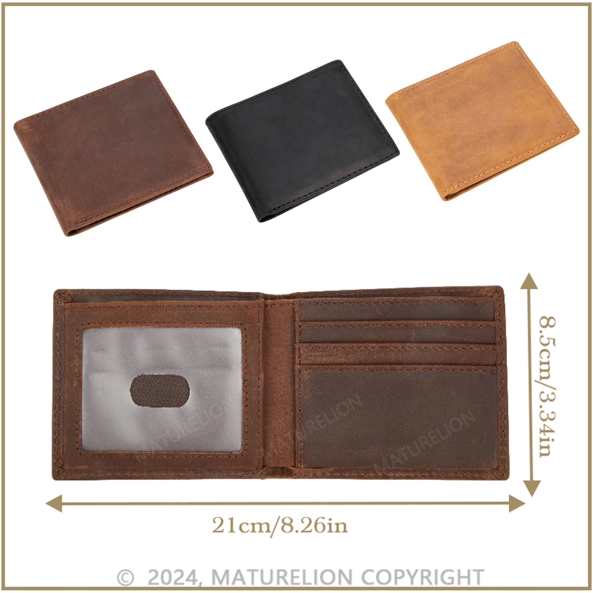 Maturelion Custom Top Dad Leather Wallet Christmas Gift for Men