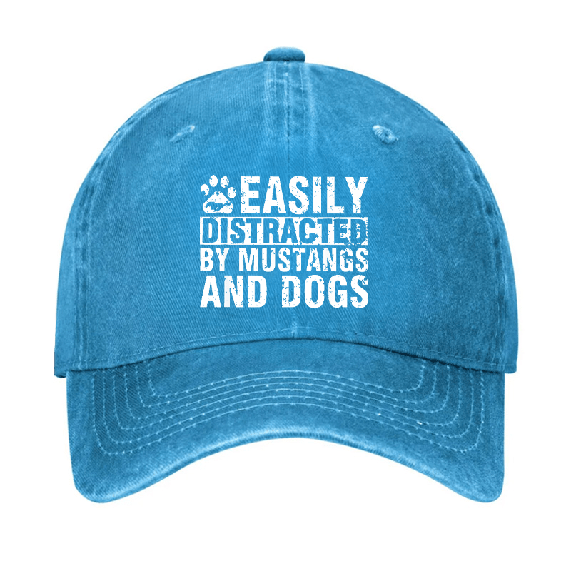 Easily Distracted By Mustangs And Dogs Cap