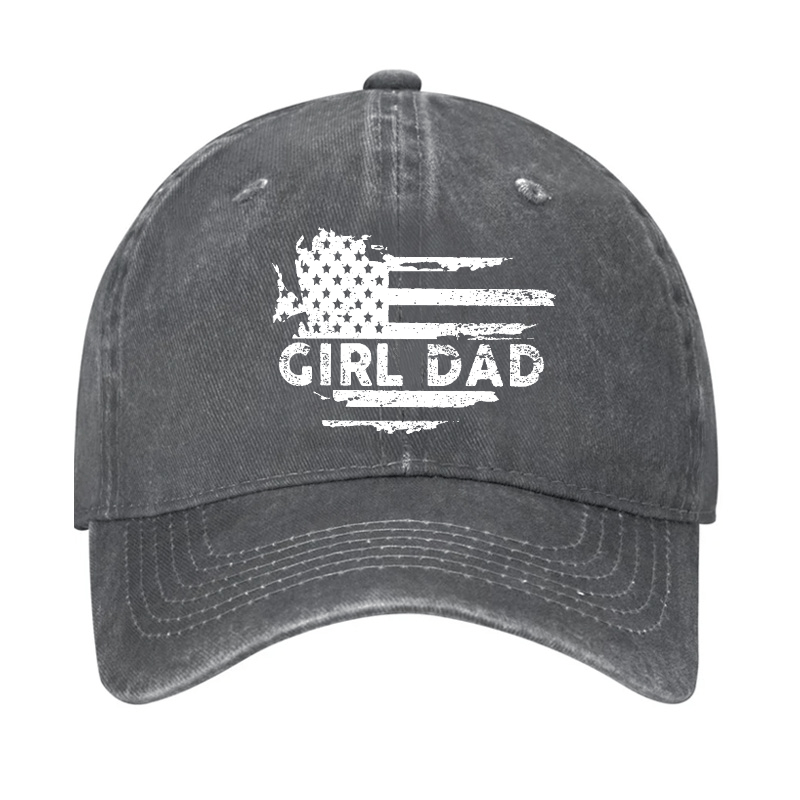 Girl Dad With Flag Print Funny Father Gift Cap