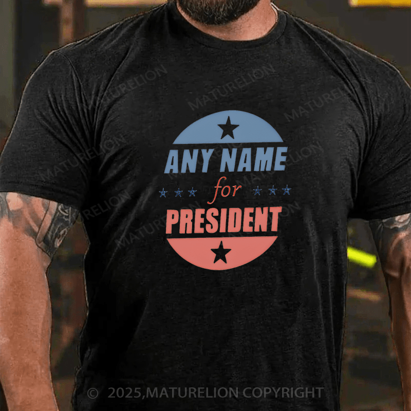 Maturelion Men¡®s T-shirt Personalized Name President T-Shirt  Cotton T-shirt