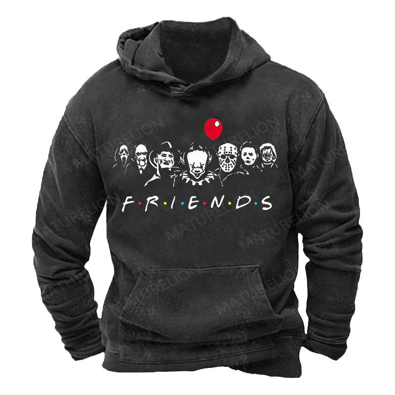 Maturelion Men's Hoodie Halloween Horror Friends Hoodie