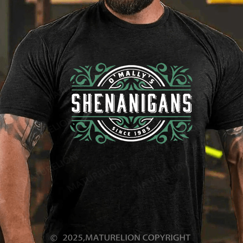 Maturelion St Patrick's T-shirt Men's Personalized Irish Shirt Family Name Custom Shenanigans Shirt