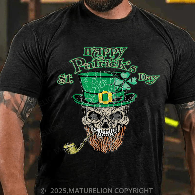 Maturelion St Patrick's T-shirt Awesome Happy St Patrick's Day Shirt With A Vintage Skull T-Shirt