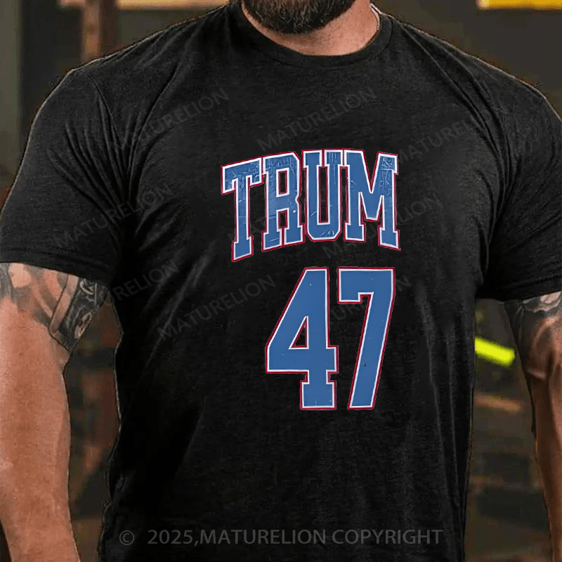 Maturelion Men¡®s T-shirt Trump 47th President T-shirt Cotton T-shirt