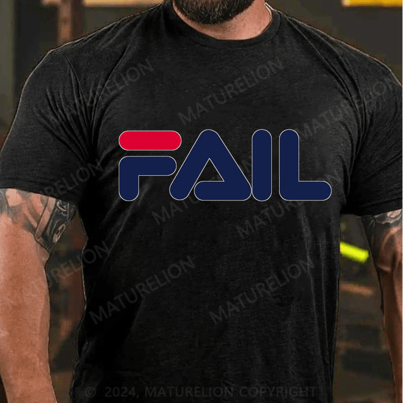 Maturelion Fila Fail T Shirt Funny 90's Parody Size Large