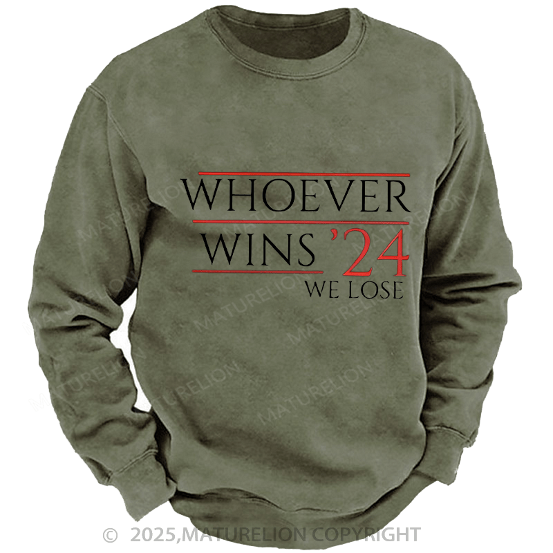 Maturelion Men's Sweatshirts Personalized Election Sweatshirts Washed Sweatshirts