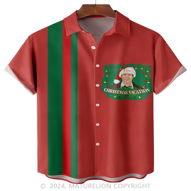 Maturelion Christmas Griswold Chest Pocket Hawaiian Shirt