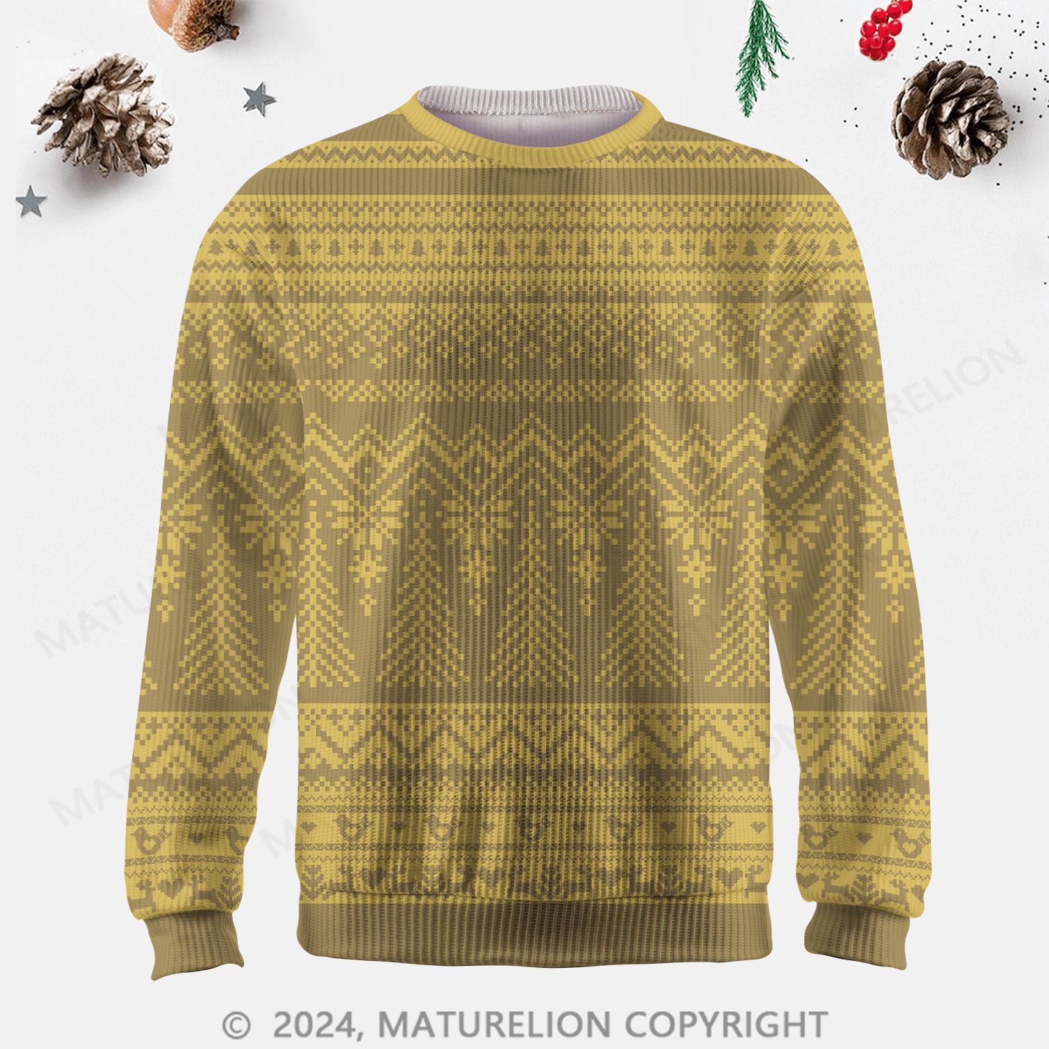 Maturelion Men's Sweater Cozy Knit Fair Isle Sweater