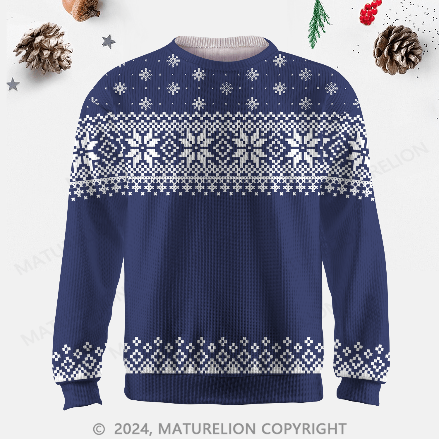 Maturelion Men's Sweater Timeless Design Fair Isle Sweater