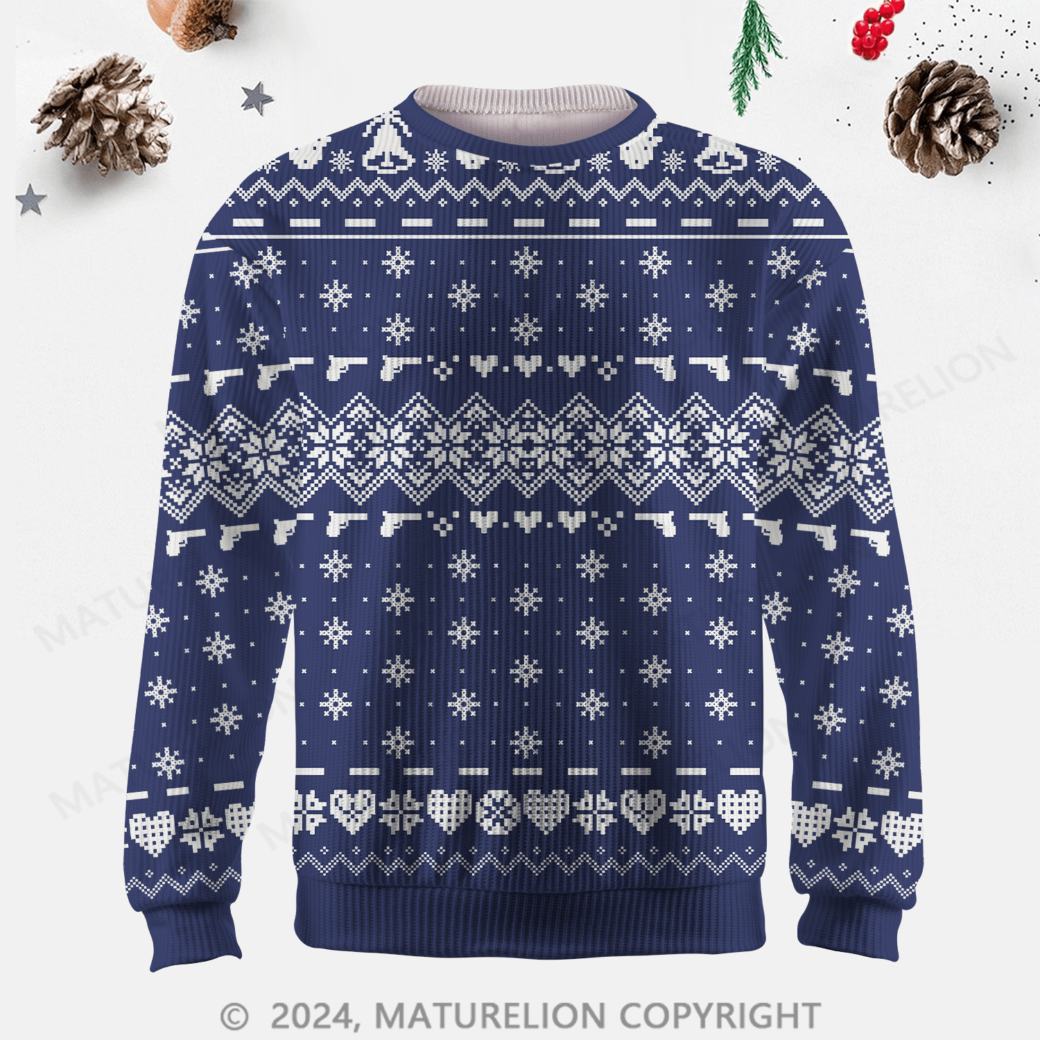 Maturelion Men's Sweater Stylish Geometric Fair Isle Sweater